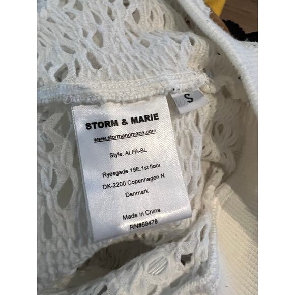 Storm & Marie Winter White Long Sleeve Lace Top S - Picture 6 of 6